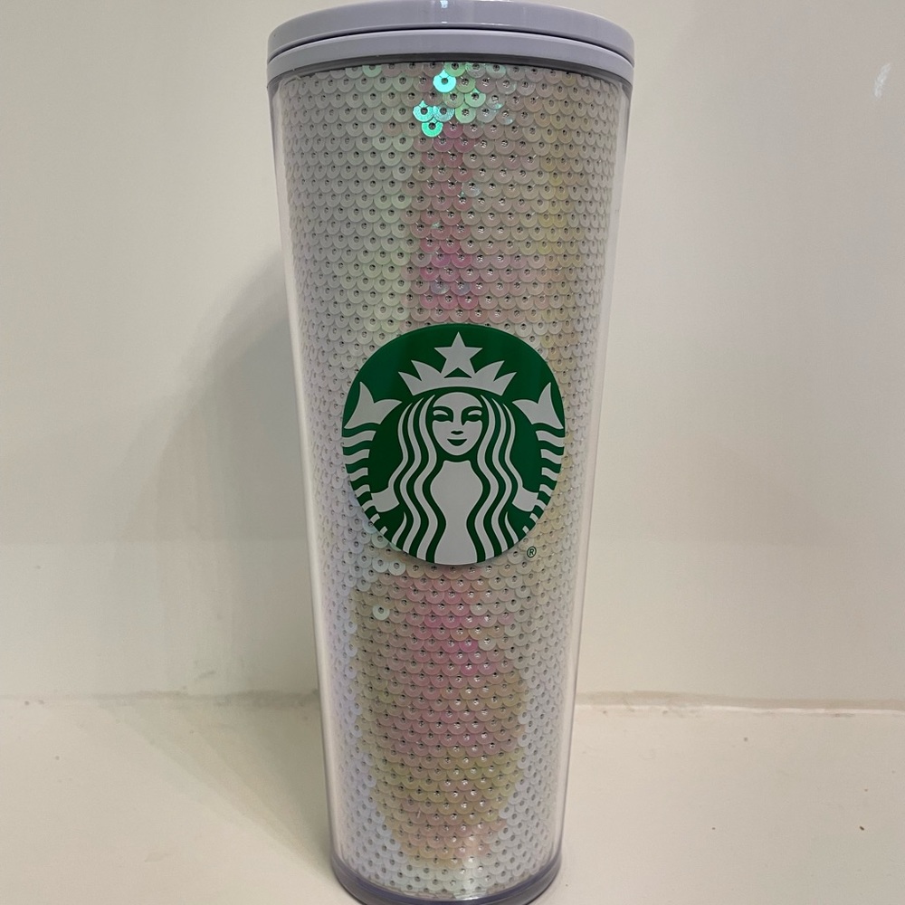 Starbucks Vent White Sequin Tumbler